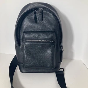 Coach West Pack Pebbled Leather Sling Bag 2540 Black NWT 13 x 8" - Picture 1 of 12