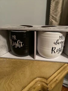 Mr Right Mrs Always Right Couple Mugs Christmas Wedding Honeymoon Gift Set - Picture 1 of 3