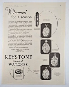 Keystone Standard Uhren 1926 Original Vintage Printanzeige "Welcomed for a Reason" - Bild 1 von 7