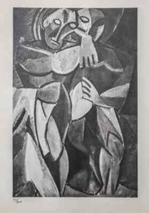 "Pablo Picasso - Limitierte Auflage kubistischer Lithographie Kunstdruck - ""Zwei Akte""" - Bild 1 von 7