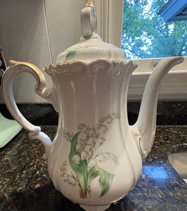 Edelstein Maria-Theresia Bavaria Lily of the Valley 8 3/8"h 7 Cup Coffee Pot - Picture 1 of 8