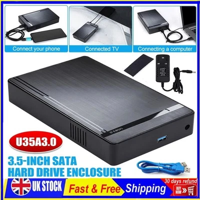 18TB USB 3.0 3.5" Inch SATA HDD External Hard Drive Disk Enclosure Case HDD SSD - Image 1 of 4
