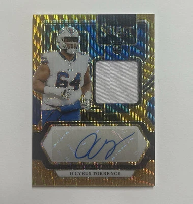 2023 Panini Select O'Cyrus Torrence Gold Wave Prizm Rookie Patch Auto #RSM-OTO - Image 1 of 3