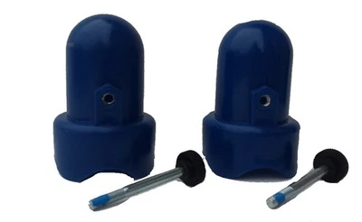 Paquete de 2 tapas de poste para recinto de trampolín grande Skywalker azul Foto 1 de 4