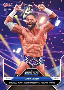 2025 Topps Now WWE #123 Zack Ryder SmackDown PRESALE - Picture 1 of 2