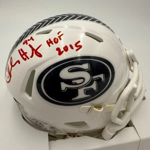 CHARLES HALEY SIGNED/AUTO 49ERS 2024 SALUTE TO SERVICE MINI HELMET HOF 2015-BAS - Picture 1 of 8