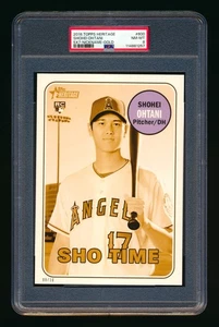 2018 TOPPS HERITAGE SHOHEI OHTANI RC 5X7 GOLD NICKNAME VARIATION SSP #/10 PSA 8! - Picture 1 of 2
