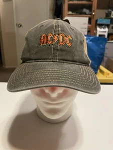 AC/DC Truckermütze Logo auf grauem Vorderteil hellbraun Netzrücken Druckknopflasche - Bild 1 von 6
