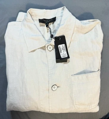 NEW WITH TAGS $548 rag & bone Evan Twill Chore Jacket 'Light Grey’ Size 44 - Image 1 of 4