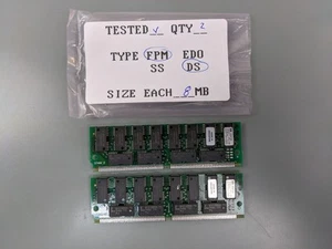 (2) HP 8MB FPM SIMMs, 72-pin RAM Memory Sticks (16MB Total) 1818-5711 D2975A - Picture 1 of 3
