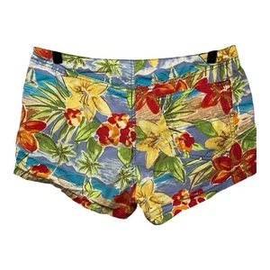 VTG Tommy Hilfiger Y2K Tropical Print Short Size 9 2000s Beach Vacation Festival - Picture 1 of 12