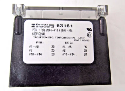 FERRAZ SHAWMUT DISTRIBUTION BLOCK  63161 - Image 1 of 4