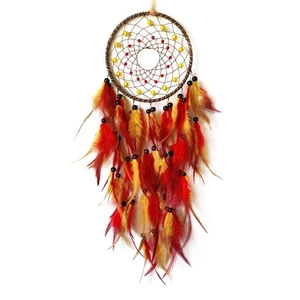 Orange and Red Dream Catcher Feather Dream Catchers Wall Decor Handmade Dream... - Bild 1 von 6