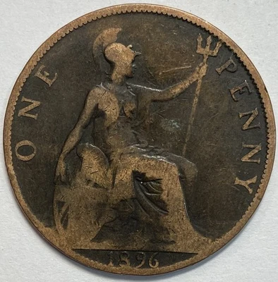 1896 Great Britain UK Bronze Large Penny - Image 1 of 2
