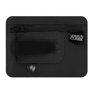 RFID-Blocking Hidden Clip Stash Travel Belt Wallet, Black, One Size - Picture 1 of 6