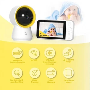 Ellie Baby Pro NON-Wifi AI Smart Baby Monitor w Audio, Cry Detect, Virtual Fence - Picture 1 of 24
