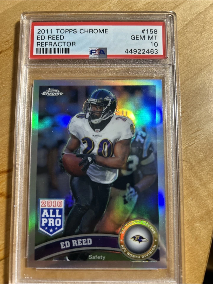 2011 Topps Chrome - Ed Reed #158 Refractor PSA 10 - Image 1 of 2