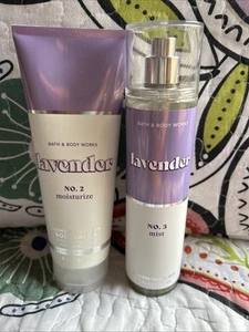 Bath & Body Works Lot of Lavender No 2 Body Cream and Lavender No. 3 Body Mist - Picture 1 of 20