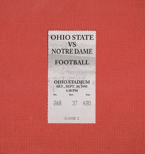 1995 NOTRE DAME-OHIO STATE Football TICKET STUB Eddie George 207yds, 3TD Heisman - Picture 1 of 2