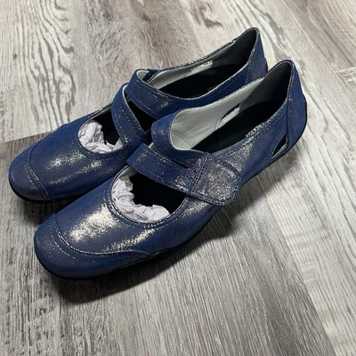 Zapato Ros Hommerson Chelsea Mary Jane Azul Cuero Iridiscente Cómodo con Tiras 12 Foto 1 de 4