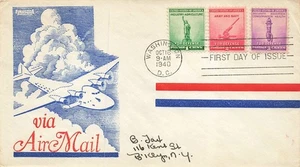899/901 NATIONAL DEFENSE - Anderson air mail cachet - Picture 1 of 1