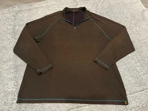 Maglione Agave Denim Uomo Taglia 2XL Maglia Marrone 1/4 Zip Maglione - Foto 1 di 9
