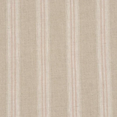 Oslo Stripe Fabric Pink | 100% Linen | Vintage Style Curtains Cushions - Image 1 of 4
