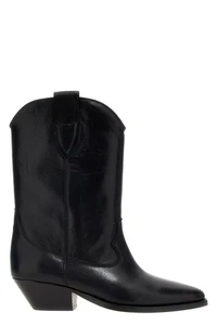 ISABEL MARANT Duerto Black Leather 40mm Heeled Ankle Boots New And Authentic - Picture 1 of 4