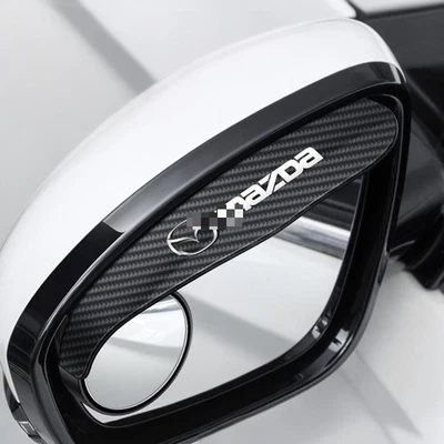 2PCS For Mazda Carbon Fiber Car Rear View Side Mirror Rain Board Eyebrow Guard - Image 1 of 4