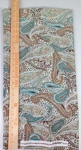 Paisley Jersey JoAnn Fabric 1 7/8 Yards x 45" Green Tan Cream Pc NEW - Picture 1 of 4