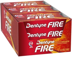 9 dulces americanos Dentyne Fire con sabor a canela picante con sabor a azúcar - Imagen 1 de 2