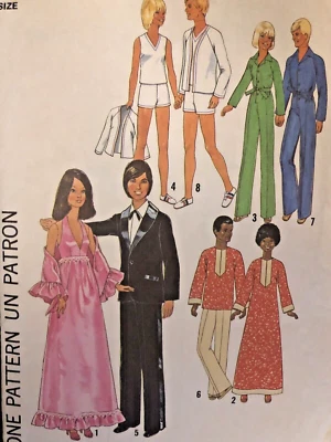 VTG Simplicity 7737 Barbie Marie & Ken Donny Fashion Doll Clothes 11 ½” & 12" FF - Image 1 of 3
