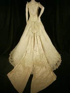 Eve of Milady Wedding Dress 8 Ivory Tulle Lace Ballgown Blush Gold Bow - Picture 1 of 21