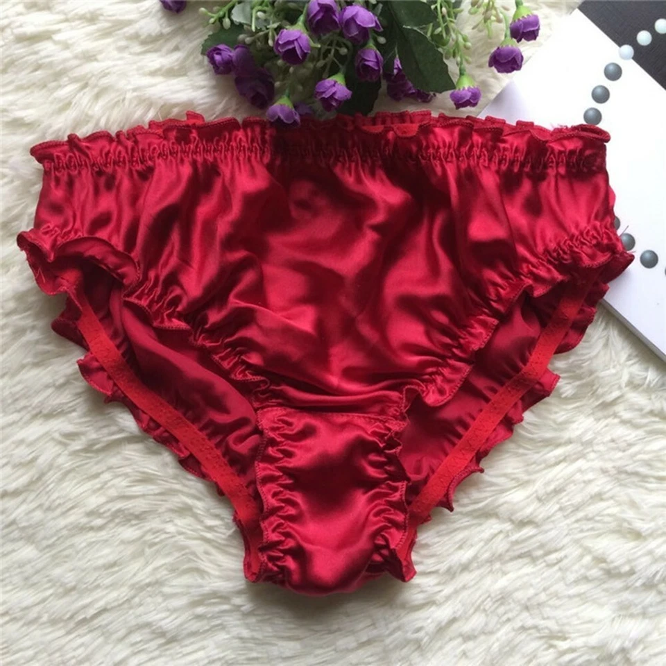 女式 100% 真丝中腰比基尼内裤时髦内裤内衣批发大量 — 第 1/4 张图片