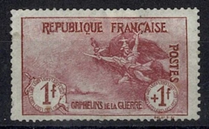 FRANCE YVERT 154 SCOTT B9 " WAR ORPHANS MARSEILLAISE 1F+1F CARMINE " MH F J436 - Picture 1 of 2