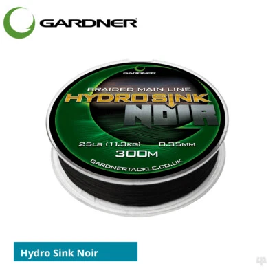 Gardner Tackle Hydro Sink Noir Braided Mainline - Carp Coarse Fishing Line Braid - Image 1 of 3