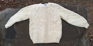 S Vintage JOHN MOLLOY DONEGAL IRELAND Aran Fisherman Sweater EXCELLENT Low Miles - Picture 1 of 9