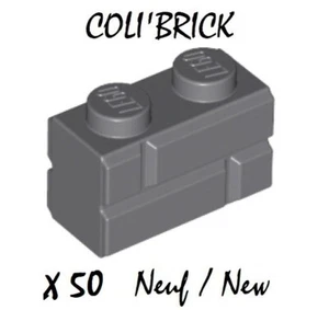 Lego 98283 - 50x Brique Mur Brick 1x2 masonry Wall - Dark Bluish Gray - Neuf - Imagen 1 de 1