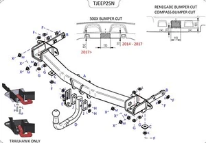 Barra de remolque de acero automotriz Towtrust Swan Neck para Jeep Compass SUV 2017-on - Imagen 1 de 8