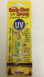 Northland Tackle BRUVS3-20 UV Buck Shot Rattle Spoon Glo. Perch 1/8 oz Lure RARE - Picture 1 of 12