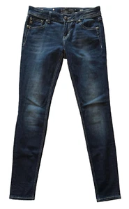 Women's Miss Me Jeans Stretch Skinny Fleur-De-Lis LOGO Low-rise Blue 30 x 31 - Picture 1 of 8
