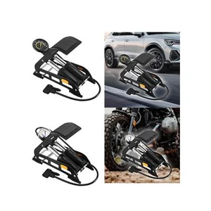 Foot Air Pump Double Cylinder Bike Floor Pump for Scooter Vehicles Car - Picture 1 of 13