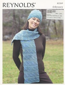 Odyssey Dominoe Scarf & Hat - Reynolds KNITTING PATTERN 82269 - Adults - Picture 1 of 2