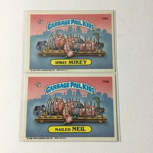 1986 Garbage Pail Kids Series 4 #155a Spikey MIKEY and #155b Nailed NEIL - Picture 1 of 5