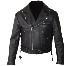Terminator Arnold Schwarzenegger Black Double Rider Biker Jacket | Gift for Him - Picture 1 of 7