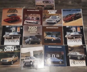 Lot 13 Vintage Original 1980s Mopar Car Dealer SALES BROCHURE Catalog - Picture 1 of 5