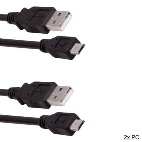 2 PACK 15FT USB Charging Cable PS4 Playstation 4 DualShock Controllers UL 28 AWG - Image 1 of 1