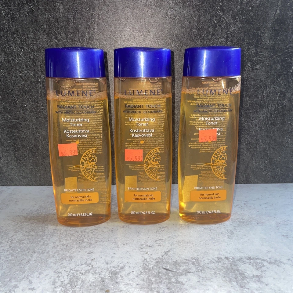Lote de 3 tónicos hidratantes Lumene Radiant Touch Arctic Cloudberry piel normal Foto 1 de 1