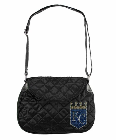 MLB Kansas City Royals Sport Noir Quilted Saddlebag Purse Black - NWT Cover
