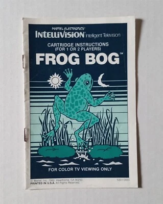 Intellivision - manual only for Frog Bog - original, authentic - Image 1 of 2